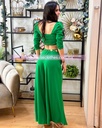 CONJUNTO PANTALON Y TOP DRAPEADO EN PECHO