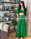 CONJUNTO PANTALON Y TOP DRAPEADO EN PECHO