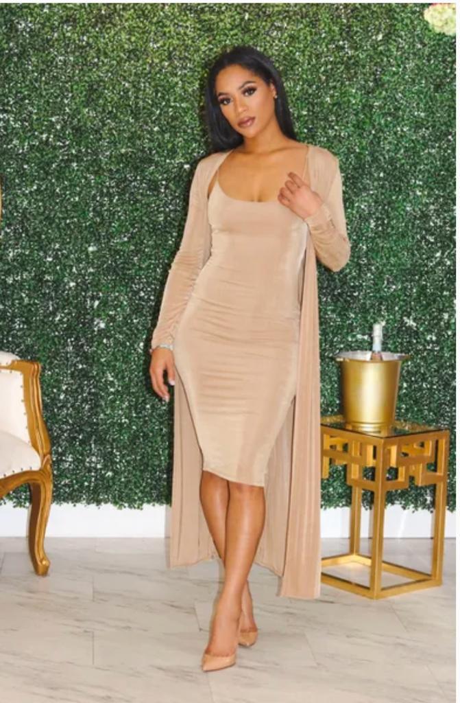 MIDI DRESS CON CARDIGAN 
