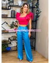 Blusa Crop ruffles en mangas 