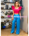Blusa Crop ruffles en mangas 