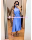 VESTIDO MIDI CUELLO TABLONES SON CINTITO
