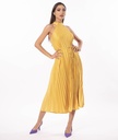 VESTIDO MIDI CUELLO TABLONES SON CINTITO