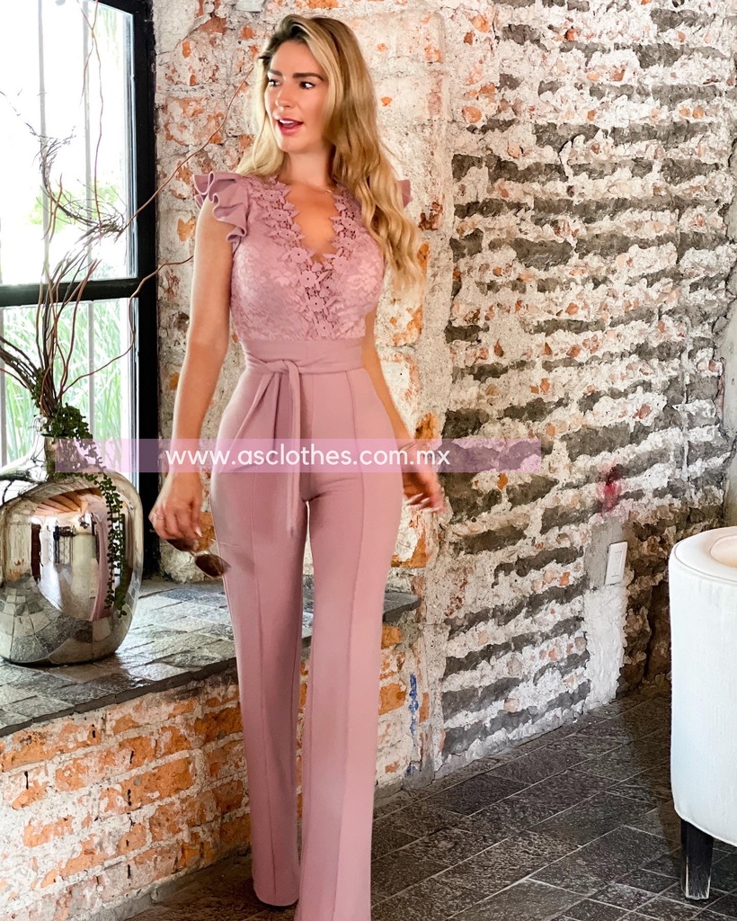PALAZZO RUFFLES CON ENCAJE