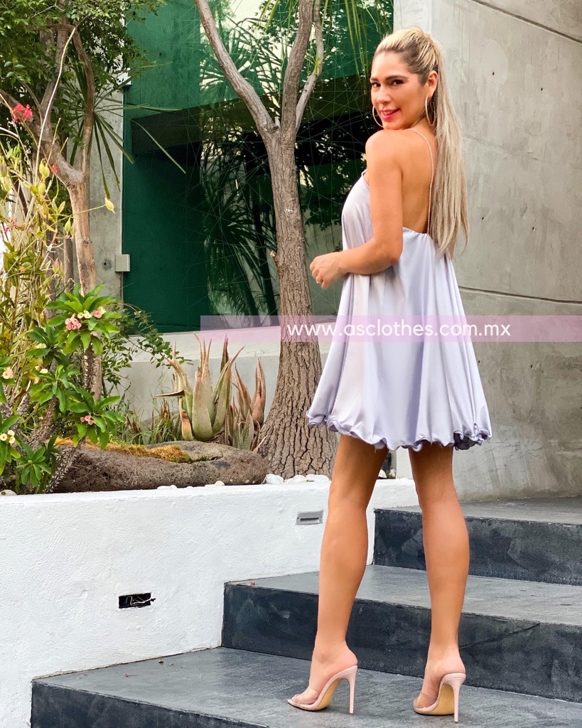 VESTIDO VAPOROSO TIRANTES PIEDRAS
