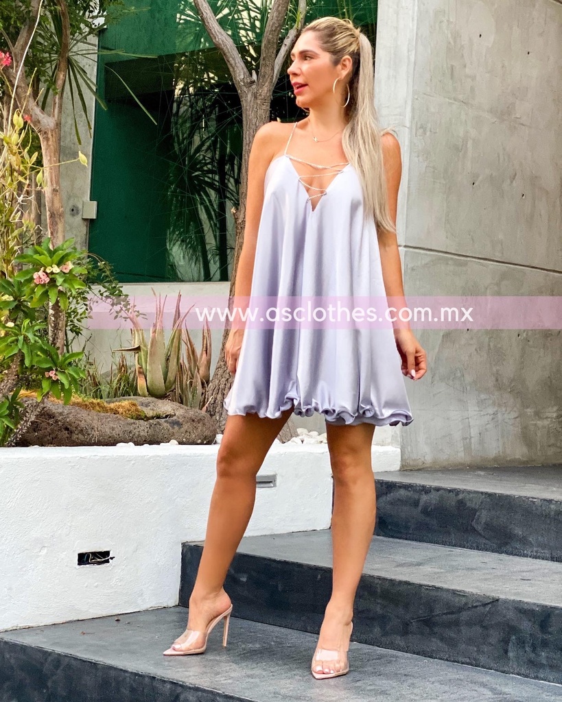 VESTIDO VAPOROSO TIRANTES PIEDRAS