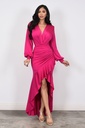 MAXIDRESS ASIMETRICO RUFFLES MANGA LARGA