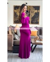 MAXIDRESS ASIMETRICO RUFFLES MANGA LARGA
