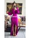 MAXIDRESS ASIMETRICO RUFFLES MANGA LARGA