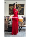 MAXIDRESS ASIMETRICO RUFFLES MANGA LARGA