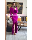 MAXIDRESS ASIMETRICO RUFFLES MANGA LARGA
