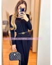 MAXI DRESS MANGA LARGA ESCOTE CERRADO CON TELA CRUZADA AL FRENTE