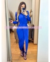 MAXI DRESS MANGA LARGA ESCOTE CERRADO CON TELA CRUZADA AL FRENTE