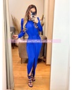 MAXI DRESS MANGA LARGA ESCOTE CERRADO CON TELA CRUZADA AL FRENTE