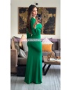 MAXI DRESS MANGA LARGA ESCOTE V CON ARGOLLA AL FRENTE