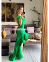 MAXI DRESS FIESTA PLUMAS EN HOMBROS