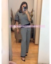 CONJUNTO DE PANTALON Y BLUSA MANGA CORTA LUNARES Blancos