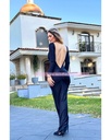 MAXI DRESS ESCOTE ESPALDA DRAPEADO MANGA LARGA