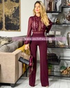 PALAZZO CON ENCAJE Y TRANSPARENCIAS MANGA LARGA