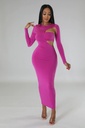 MIDI DRESS MANGA LARGA ABERTURA EN CINTURA CON TOP 