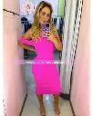 VESTIDO DRAPEADO A LOS HOMBROS