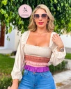 BLUSA MANGA LARGA ELASTICO MULTICOLOR