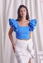 Blusa Crop ruffles en mangas 