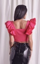 Blusa Crop ruffles en mangas 
