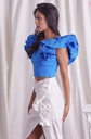 Blusa Crop ruffles en mangas 