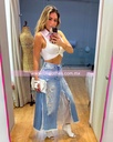 FALDA MIDI DENIM TUL 100% ALGODON