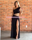 MAXI DRESS OPEN WAIST UN HOMBRO CON CADENA CINTURA