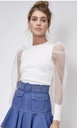 BLUSA MANGA LARGA AMPONA CON TRANSPARENCIAS 