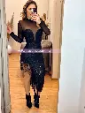VESTIDO CUELLO ALTO DE LENTEJUELA Y BARBITAS