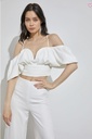 BLUSA DRAPEADA HOMBROS CAIDOS CON TIRANTES