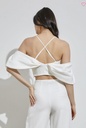 BLUSA DRAPEADA HOMBROS CAIDOS CON TIRANTES