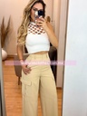 BLUSA TEJIDA SIN MANGA CON ORIFICIOS