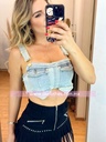 CROP CARGO DENIM