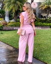 CONJUNTO CHALECO RUFFLES Y PANTALON PATA DE ELEFANTE
