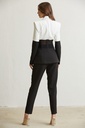 SET PANTALON BLAZER BICOLOR CON TRANSPERENCIA
