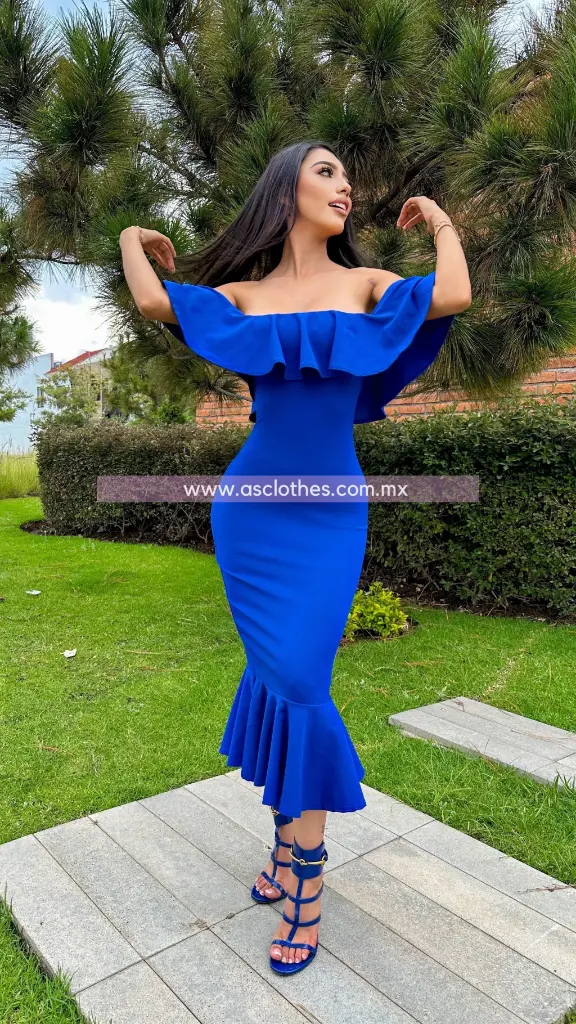 MIDI DRESS A LOS HOMBROS RUFFLES