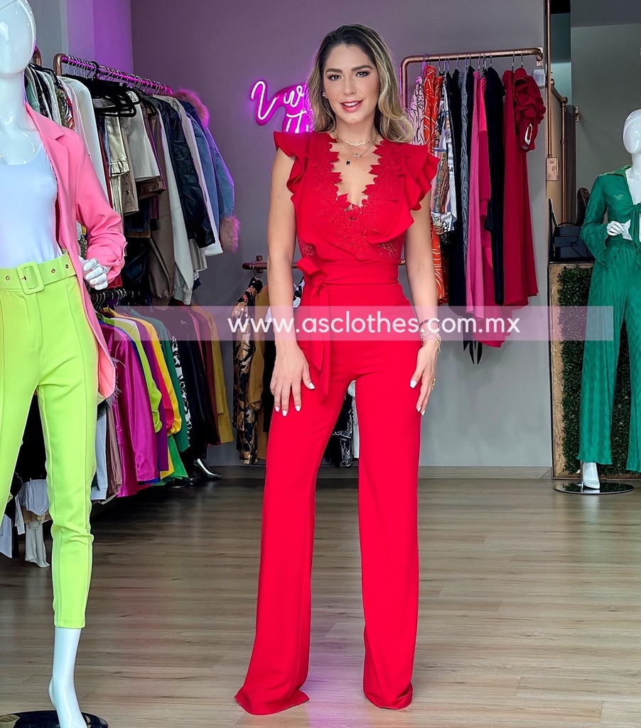 PALAZZO RUFFLES CON ENCAJE