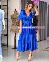 MIDI DRESS TABLONES CON MANGA Y CINTO