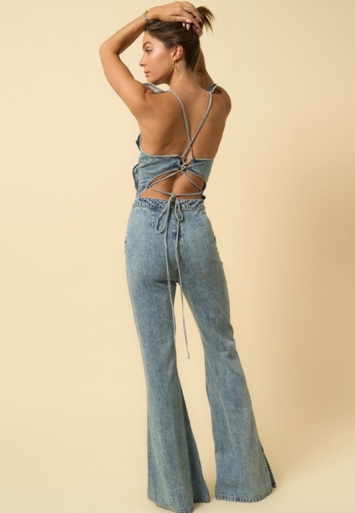 JUMPSUIT RUFFLES DENIM