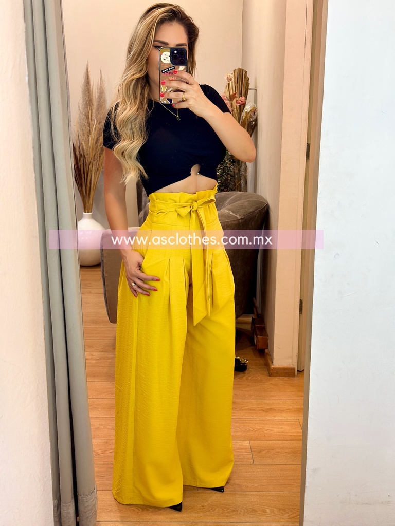 PANTALON PATA ELEFANTE CON CINTO