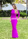MAXI DRESS ESCOTE ESPALDA DRAPEADO MANGA LARGA