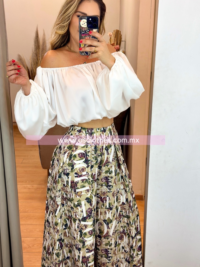 BLUSA A LOS HOMBROS SATIN