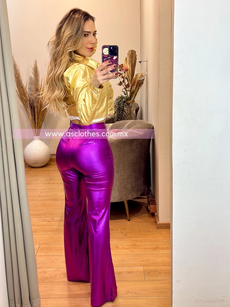 PANTALON ACAMPANADO METALIZADO