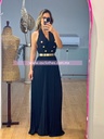 PALAZZO HALTER CON BOTONES DE TABLONES Y CINTO  