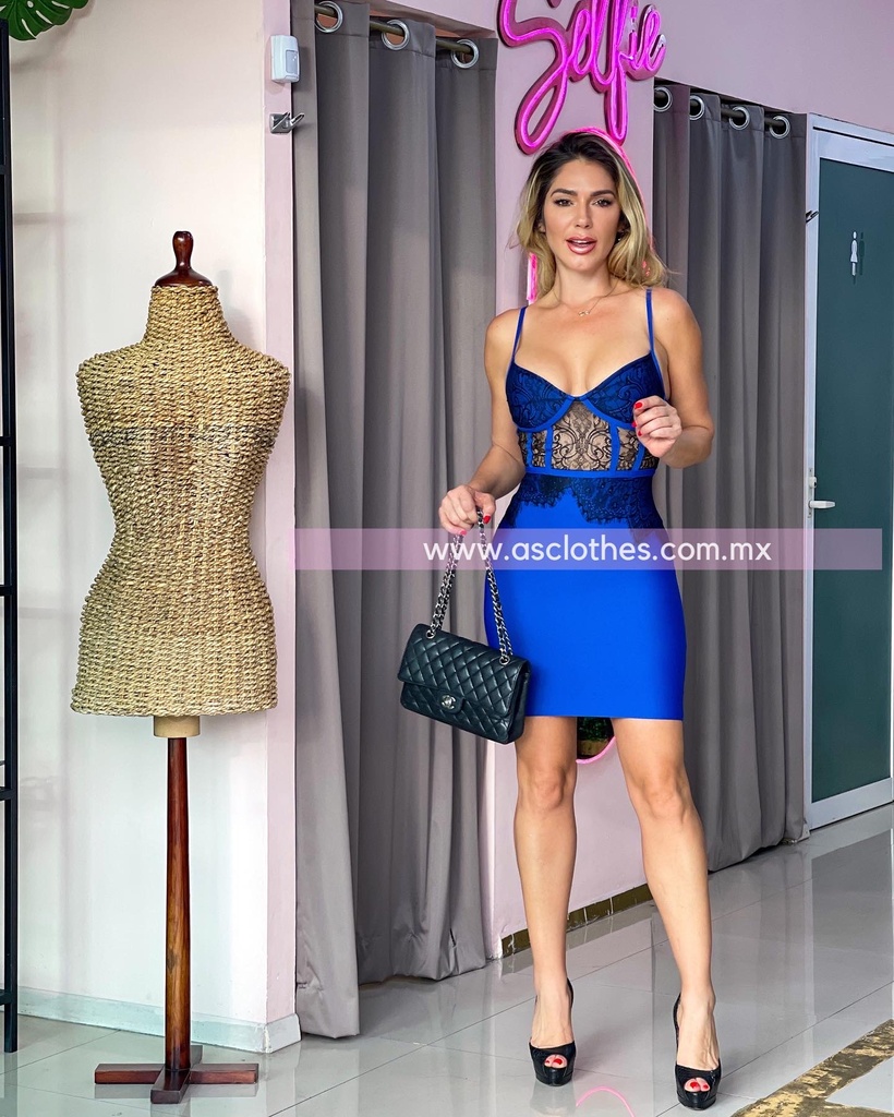 BANDAGE MINI DRESS CON ENCAJE CORSET 