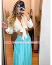 FALDA LARGA CON TEJIDO DISEÑO CINTURA